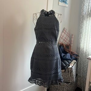 Beautiful navy high neck dress